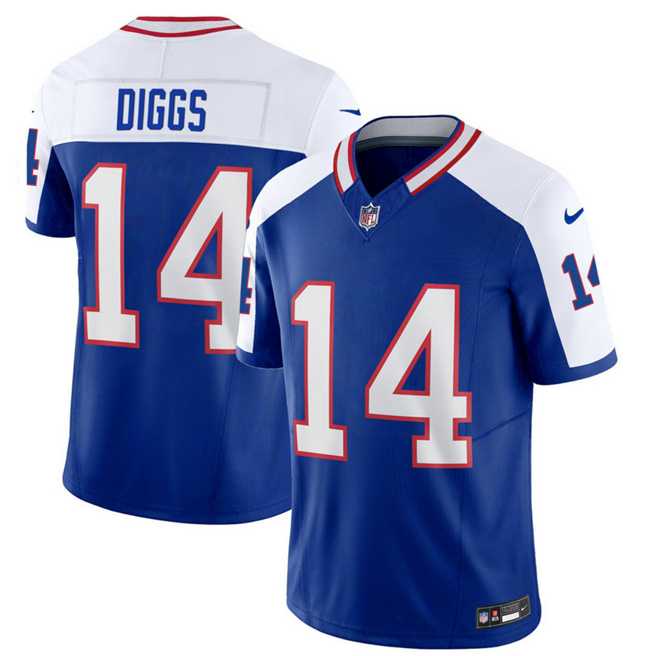 Men & Women & Youth Buffalo Bills #14 Stefon Diggs Blue White 2023 F.U.S.E. Throwback Vapor Untouchable Limited Football Stitched Jersey